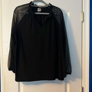 Sheer sleeve top